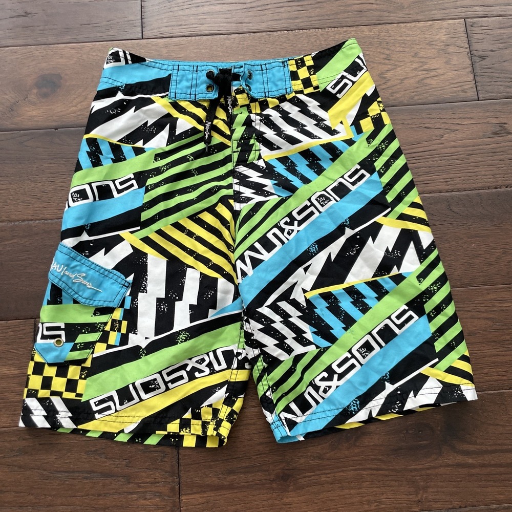 Maui and Sons Boy's Youth Boardshort Board shorts 14‎ Retro
